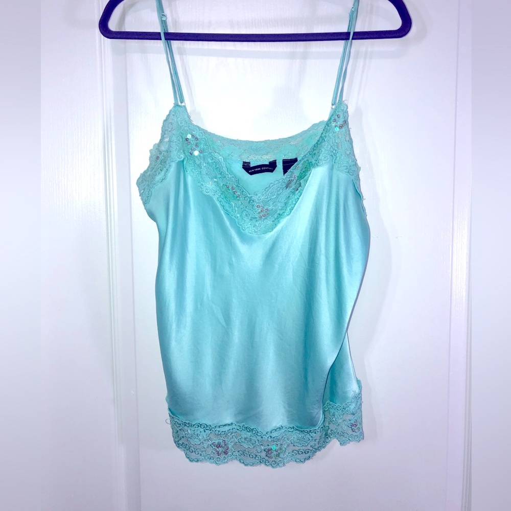Turquoise Silk/Lace & Sequin Camisole